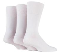 Gentle Grip Mens 3 Pair Plain Cotton Suit Socks 6-11 Mens White