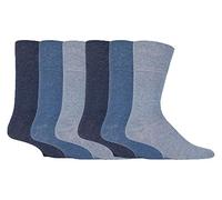 Gentle Grip - Mens 6 pairs of Diabetic Sock with Honey Comb Top and Hand linked Toe Seams - 6-11 UK 39-45 Eur, Blue, 6-11 UK 39-45 eur
