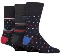 Gentle Grip Mens Striped Plain and Patterned Soft Breathable Bamboo Socks in Mulitpack of 3 Assorted Colours Sizes 6-11 Chilli Pepper 6-11 (SOMRM)