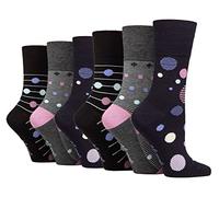 Gentle Grip Sock Shop 6 Pairs Ladies Loose Soft Top Non Elastic Bamboo Socks (4-8, SOLRM38)