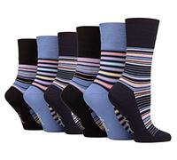 Gentle Grip Sock Shop 6 Pairs Ladies Loose Soft Top Non Elastic Bamboo Socks (4-8, SOLRM40)