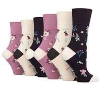 Gentle Grip Sock Shop 6 Pairs Ladies Loose Soft Top Non Elastic Bamboo Socks (4-8, SOLRM42)