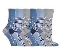 Gentle Grip Sock Shop 6 Pairs Ladies Loose Soft Top Non Elastic Bamboo Socks (4-8 UK, SOLRM35)