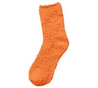 Gentle Grip Socks For Women Women's Solid Color 1 Pair Plush Socks Winter Solid Color Thickened Floor Sleeping Plush Socks fluffy Bed Socks Womens fluffy Socks Christmas (Orange, A)