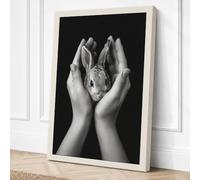 Gentle Hands with Rabbit Canvas Wall Art Print 18x12 Inch (46 x 30 cm)