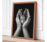 Gentle Hands with Rabbit Canvas Wall Art Print 24x16 Inch (61 x 41 cm)