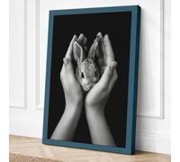 Gentle Hands with Rabbit Canvas Wall Art Print 30x20 Inch (76 x 51 cm)