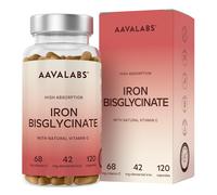 Gentle Iron Supplements for Women and Men - 42 mg Iron Tablets high Strength with Natural Vitamin C - Active Form - bisglycinate - Fatigue