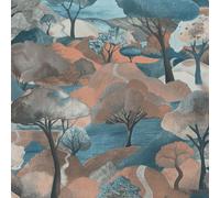 Gentle Landscape Textured Vinyl Wallpaper Teal / Mocha Erismann 10433-19