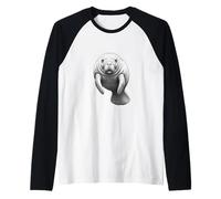 Gentle Manatee Spirit Sea Life Animal Art Raglan Baseball Tee