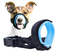 Gentle Muzzle Guard for Dogs - Prevents Biting and Unwanted Chewing Safely - New Secure Comfort Fit - Soft Neoprene Padding - No More Chafing - Training Guide Helps Build Bonds with Pet (L, Blue)