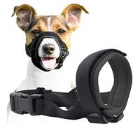 Gentle Muzzle Guard for Dogs - Prevents Biting and Unwanted Chewing Safely Secure Comfort Fit - Soft Neoprene Padding - No More Chafing - Training Guide Helps Build Bonds with Pet (S, Grey)