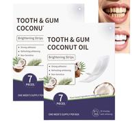 Gentle & Non Slip and Moisturizing Refreshing Teeth Whitening Strips, Super Sticky Non - Sensitive Teeth Whitening Strips, Deep Stains Removal Whitening Strips, Enamel Care Whitening Strips (2pcs)