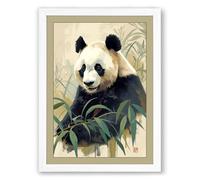 Gentle Panda Botanical Framed Wall Art Print A1 (84.1×59.4cm) White, Wall Decor for Living Room, Bedroom, Office & Home, Ready to Hang, Art Gift