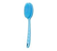 Gentle Pore Exfoliator Exfoliating Body Scrubber for Men Silicone with Handle Back Bath Brush Deep Cleansing Promoting Blood Circulation Shower Blue