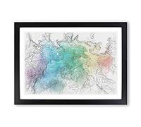 Gentle Rainbow Wonders in Abstract Framed Print | A2 Black Framed Wall Art | Ready to Hang | Abstract Fantasy Picture | Living Room Bedroom Lounge Office