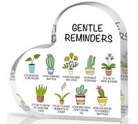 Gentle Reminders Acrylic Plaque Decor, Positive Affirmations Desktop Art Decorations for Home Therapy Office School Counselling Office Mental Health Awareness Gifts