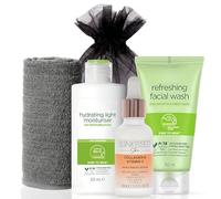 Gentle Skincare Set - Face Wash, Hydrating Cleanser, Sunkissed Skin Firming Serum & Moisturiser Bundle (Grey)