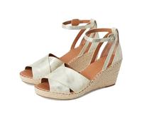 Gentle Souls by Kenneth Cole Women's Charli X Band Buckle Heeled Sandal Espadrille Wedge, Ice, 5.5 UK