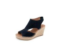 Gentle Souls by Kenneth Cole Women's Cody Espadrille Wedge Sandal, Navy Suede, 5.5 UK