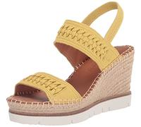 Gentle Souls by Kenneth Cole Women's Elyssa Two-Band Braid Heeled Sandal, Lemon, 6.5 UK