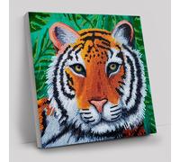 CRYSTAL ART Diamond Painting Kit on Canvas Frame 30 x 30 cm Tiger in The Jungle