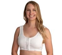 Gentle Touch Surg-Ease Bra with Hook and Loop Front Closure- Post Mastectomy Recovery Bra, Made in USA, White, 4X-Large