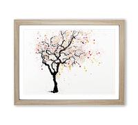 Gentle Tree Abstract Framed Print | A2 Oak Framed Wall Art | Ready to Hang | Abstract Floral Picture | Living Room Bedroom Lounge Office
