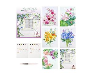 Gentle Watercolor Set, Quick Blend, 1Set, Breathly Watercolor Kit, Pocket Wãtercolor Workbook, Compact Case, For Home, Studio, School, College, Travel, Car, Outside