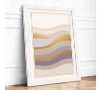 Gentle Waves Minimalist Framed Wall Art Print A3 (42×29.7cm) White, Wall Decor for Living Room, Bedroom, Office & Home, Ready to Hang, Art Gift