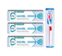 Gentle Whitening Toothpaste Bundle of 4 - 3 x 75ml Advanced Enamel Protection with Soft Toothbrush | Strengthens, Refreshes & Rebuilds Teeth | Ideal Daily Dental Care Set