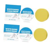 Gentle Yellowing Removal Cream for White Shoes Deep Cleaning Paste 100g X2 with Sponge for Fresh Sneakers (White Shoes Cleaning Cream*2)