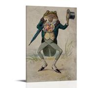 Gentleman Frog Poster Decorative Painting Canvas Wall Posters And Art Picture Print Modern Family Bedroom Decor Posters 16x24inch(40x60cm)