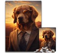 Gentleman Golden Retriever 1000 Piece Jigsaw Jigsaw Puzzles for Adults Family Fun Activity Brain Challenge for Teenager 1000 PCS(75x50cm)
