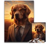 Gentleman Golden Retriever Jigsaw Puzzles for Adults 1000 Piece Puzzles for Adults Perfect for Halloween Christmas Birthday Gift 1000 PCS(38x26cm)