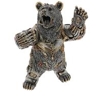 Gentleman Joe Steampunk Bear Figurine, Painted Quality Resin, Industrial Mechanical Design, 32 cm x 26.5 cm, Bronze and Silver