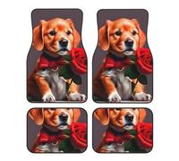 Gentleman-like dog Car Foot Mat Four-Piece Set.Printed Car Mat Set 4-Piece, Non-Slip Floor Mats for Cars