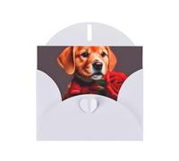 Gentleman-Like Dog Elegant Pearl Paper Holiday Greeting Card For Christmas, Blessing Card,Birthday, Valentine'S Day