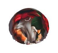 Gentleman-like dog Printed shower cap, reusable, specially designed for women's long hair, double-layer structure, suitable for bathing.