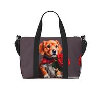 Gentleman-like dog Printed women's crossbody handbag, suitable for work commuting/fitness/travel, fashionable and versatile shoulder bag