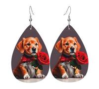 Gentleman-Like Dog Teardrop Leather Earrings, Women'S Accessories, Versatile Earrings Suitable For Commuting And Travel.