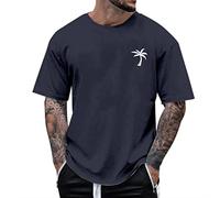 Gentleman Long Tops To Wear with Leggings T Shirt Blouse Gifts for Men Birthday Unique Sports Male Summer Beach Little Tree Print T Shirt Blouse Short Sleeve O Neck Tops T Shirt Clearance Bargains