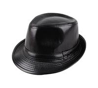 Gentleman Pu Hat For The Older Casual Vintage Hat Model Show Christmas Party Taking Photos Supplies Solid Color Festival Youth Hats For Men Fitted