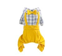 Gentleman's Suspender Pants Pet Outfit Dog Cat Clothing For Formal Occasions Durable Fabric Adjustable Fit Vje401 (White, L)