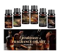Gentlemen’s Fragrance Oil Set for Men, Premium Essential Oils for Diffuser, Candle & Soap Making, Car Air Freshener Scents, Home Aromatherapy Set with Cedarwood, Sandalwood, Tobacco& More