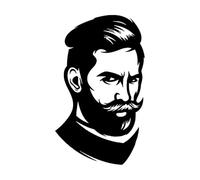Gentlemen’s Man Salon Vinyl Wall Decal Haircut Styling Style Beard Face Hipster Shave Barber Shop Wall Decal Room Decor Extra Large - 62x105cm