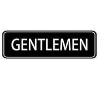 Gentlemen Sign,10 X 3 Inches Acrylic Plaque With Strong Adhesives For Door Offices Businesses House Home Outdoor, White Letters On Black Background