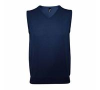 (L, Navy) SOLS Unisex Gentlemen Sleeveless V Neck Sweater Vest
