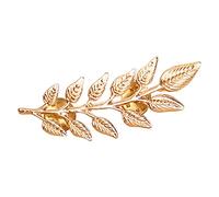 Gentlemen Suit Brooches Simple Elegant Double Leaf Collar Pin Brooch Gold Silver Plant Brooch Letter Brooch (Gold, One Size)