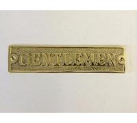 GENTLEMEN Toilets WC Door Sign Thick Solid Brass/Polished Lacquer Finish 16.5 x 4.5cm with Screws Pub Restaurant Club Hotel Bar Loo DSN-2PL